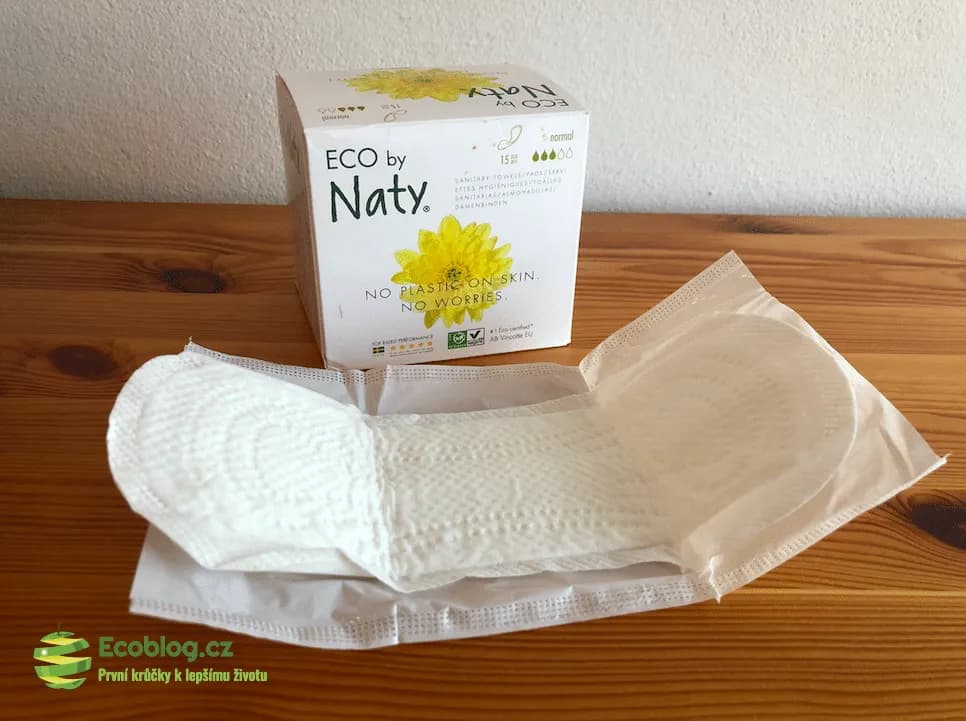 Příjemný materiál denních vložek Naty bez parfému pro citlivou pokožku