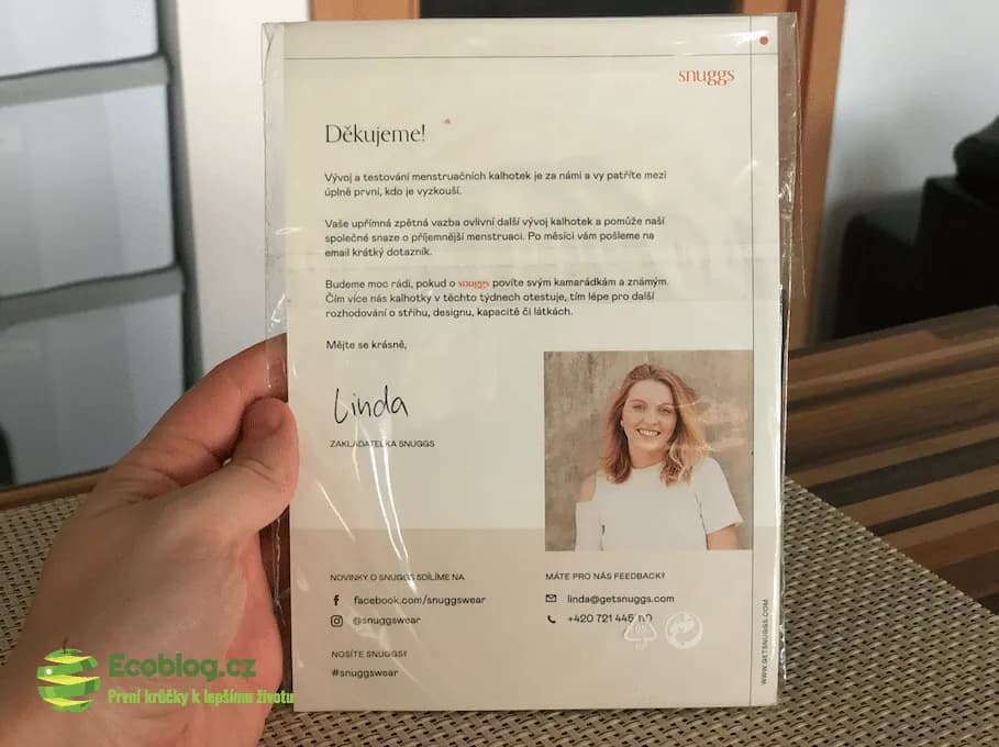 Snuggs menstruační kalhotky, první dojem z balení