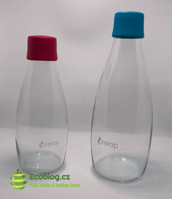 Skleněná láhev na vodu Retap, test těsnění víčka
