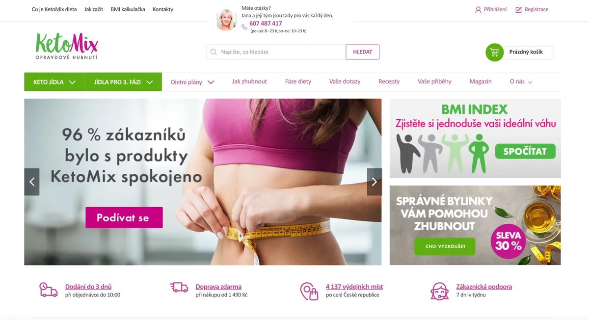 Rozbalený KetoMix balíček keto diety na 7 dní s koktejly, polévkami a shakerem