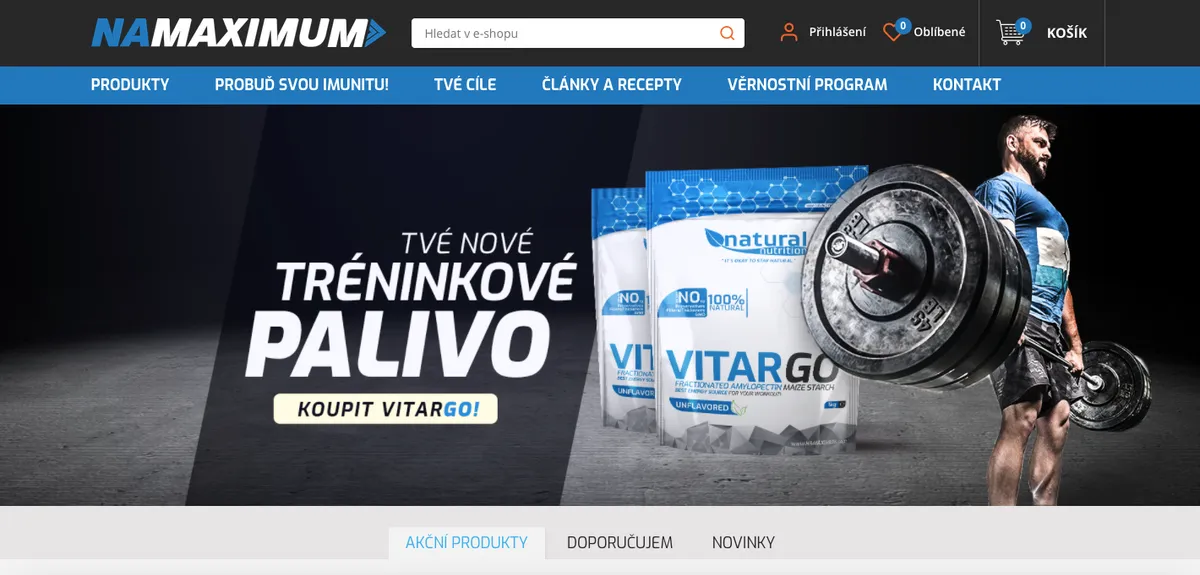 E-shop NaMaximum.cz s doplňky stravy a zdravou výživou, recenze a zkušenost