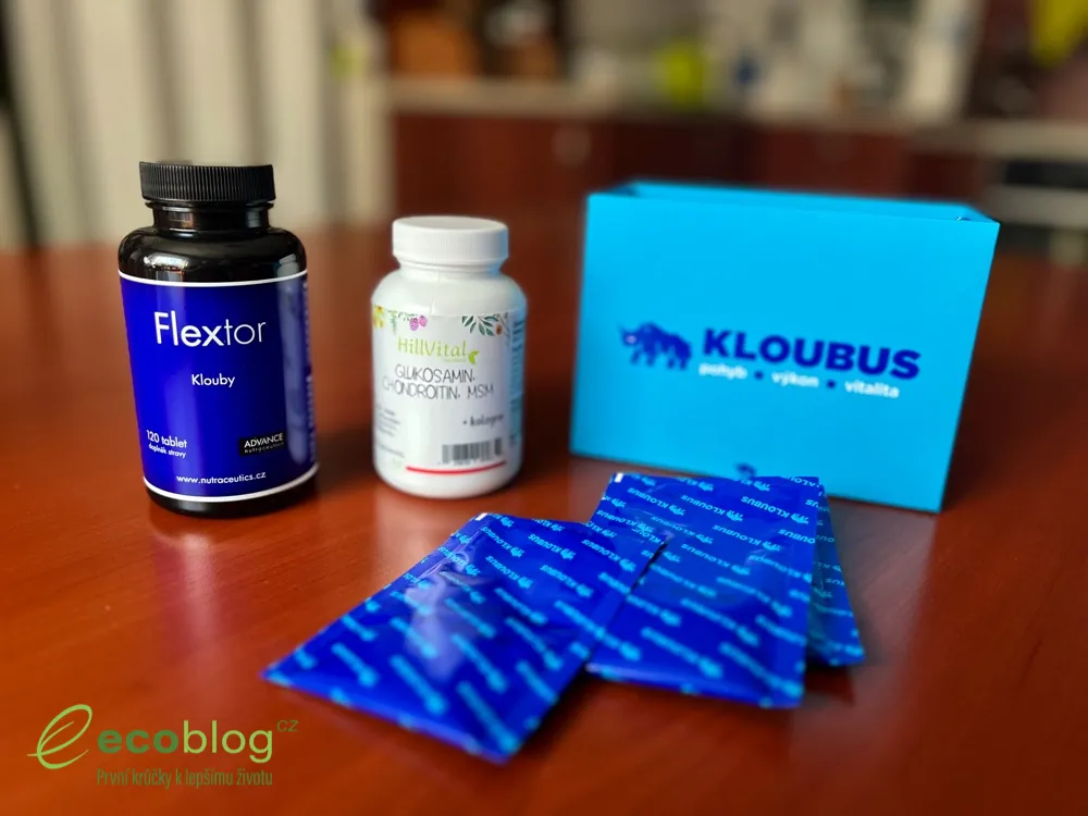 Kloubní výživa Flextor, HillVital a Kloubus se složkami na klouby