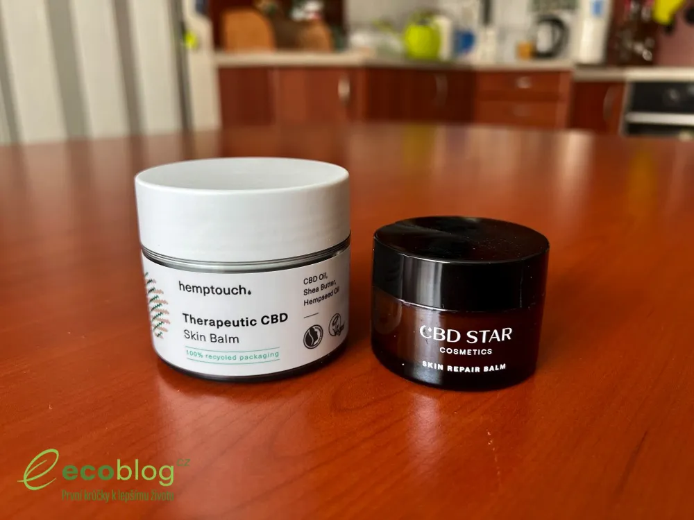 CBD Star Repair Balm a Hemptouch terapeutický balzám vedle sebe