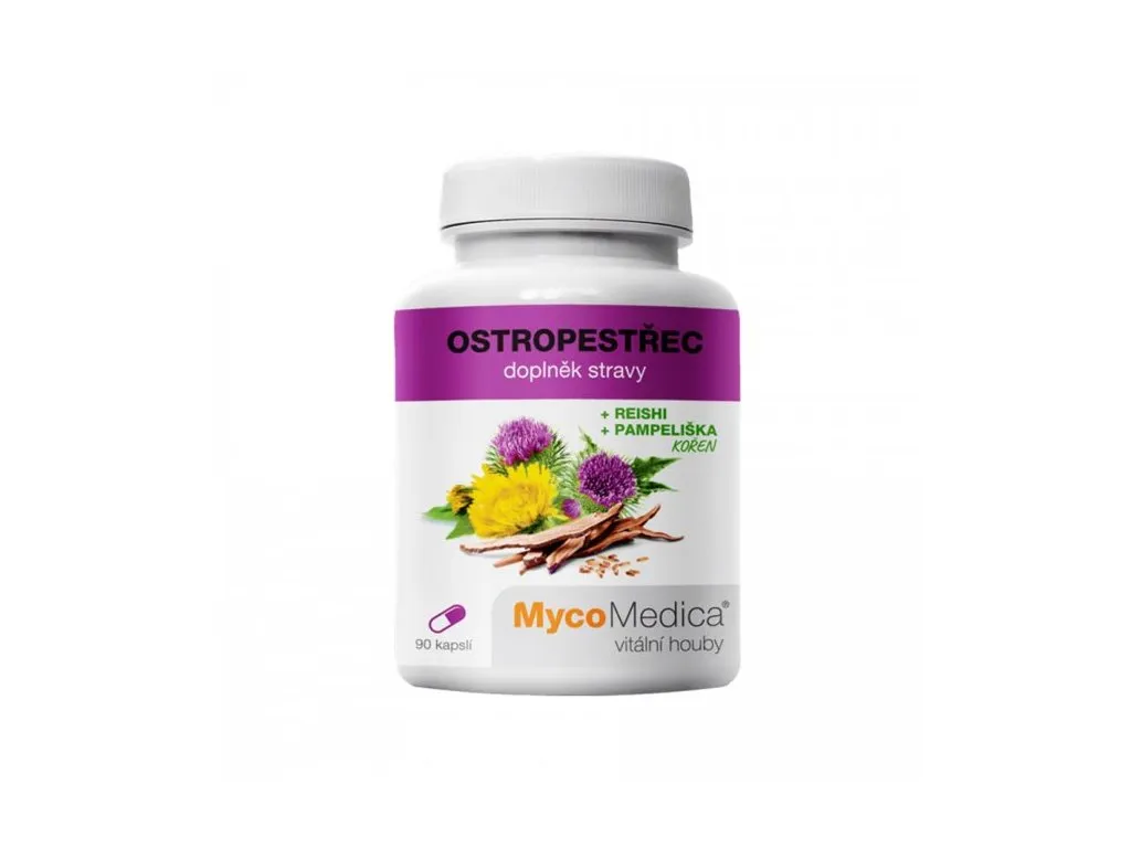 MycoMedica Ostropestřec s reishi a pampeliškou, 90 kapslí