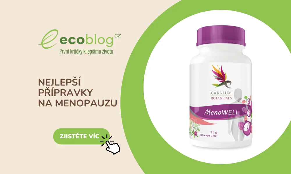 Přípravek na menopauzu MenoWell od Carnium Botanicals v ruce z testu na Ecoblogu