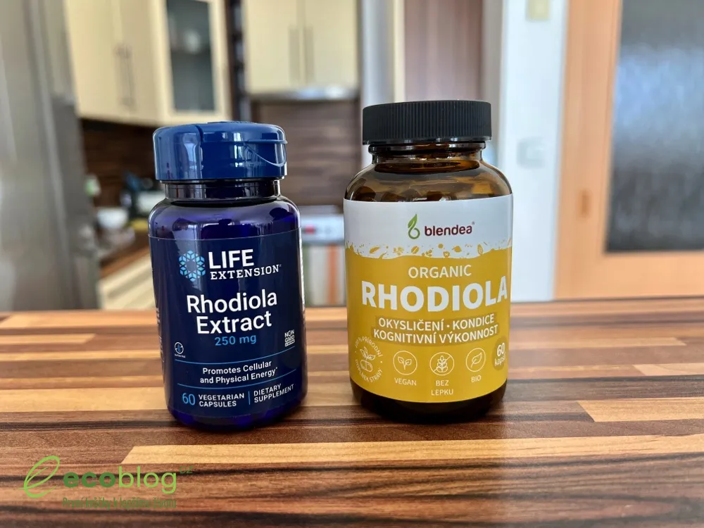Life Extension Rhodiola Extract a Blendea BIO Rhodiola vedle sebe