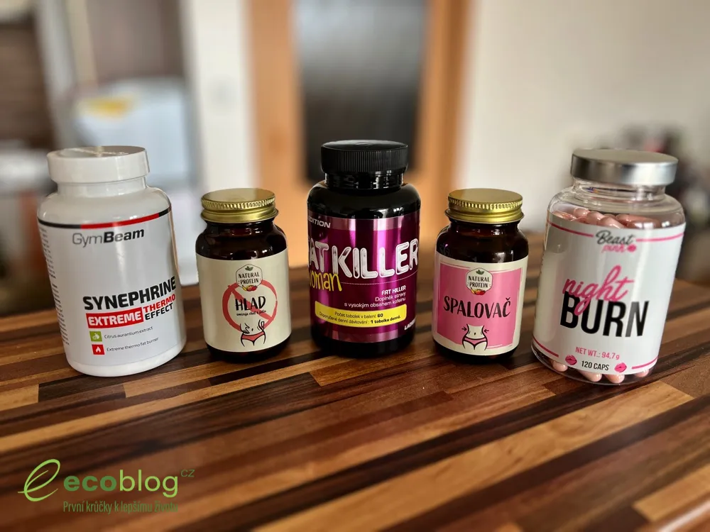 Spalovače tuků z testu na Ecoblogu: LadyLab Fat Killer, BeastPink Night Burn a NaturalProtein spalovač