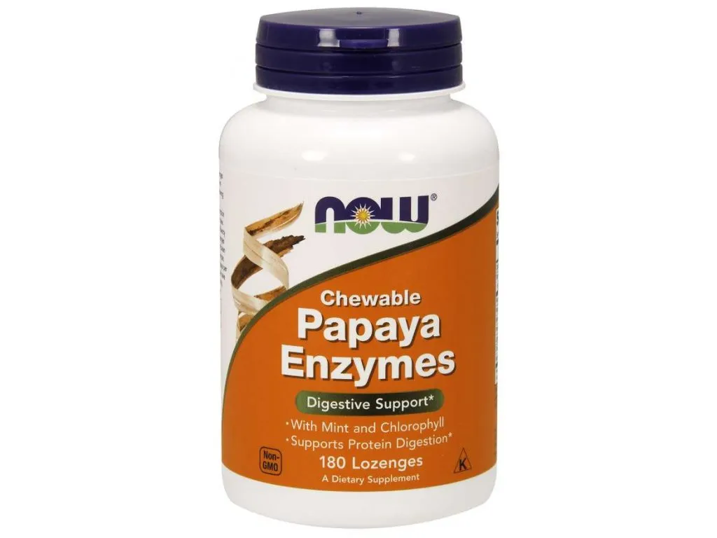 NOW Papaya Enzyme žvýkací pastilky 180 ks