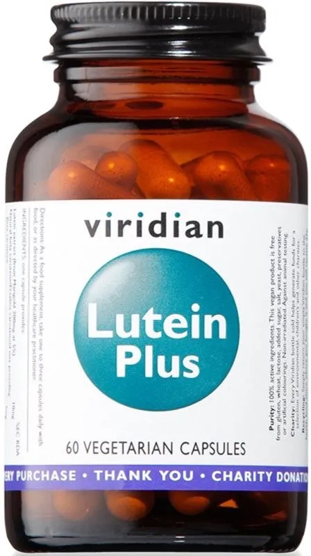 Viridian Lutein Plus s patnácti přírodními složkami pro zrak
