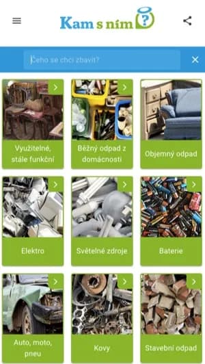 Aplikace Kam s ním zobrazuje mapu míst, kam odevzdat odpad