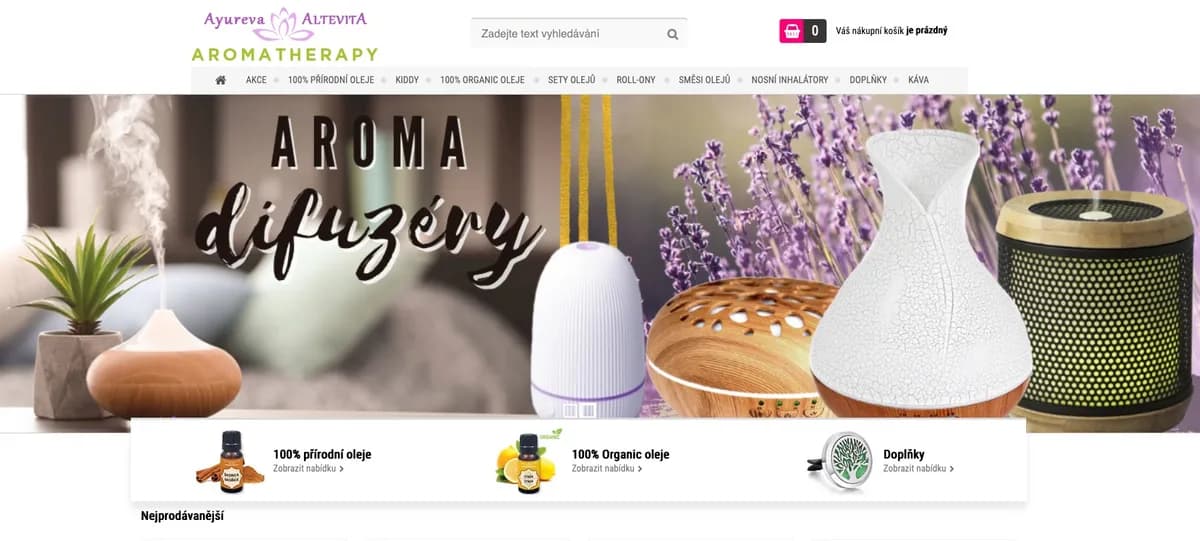 Nabídka funkčních káv Altevita v sekci Káva na e-shopu Aromaoils.cz