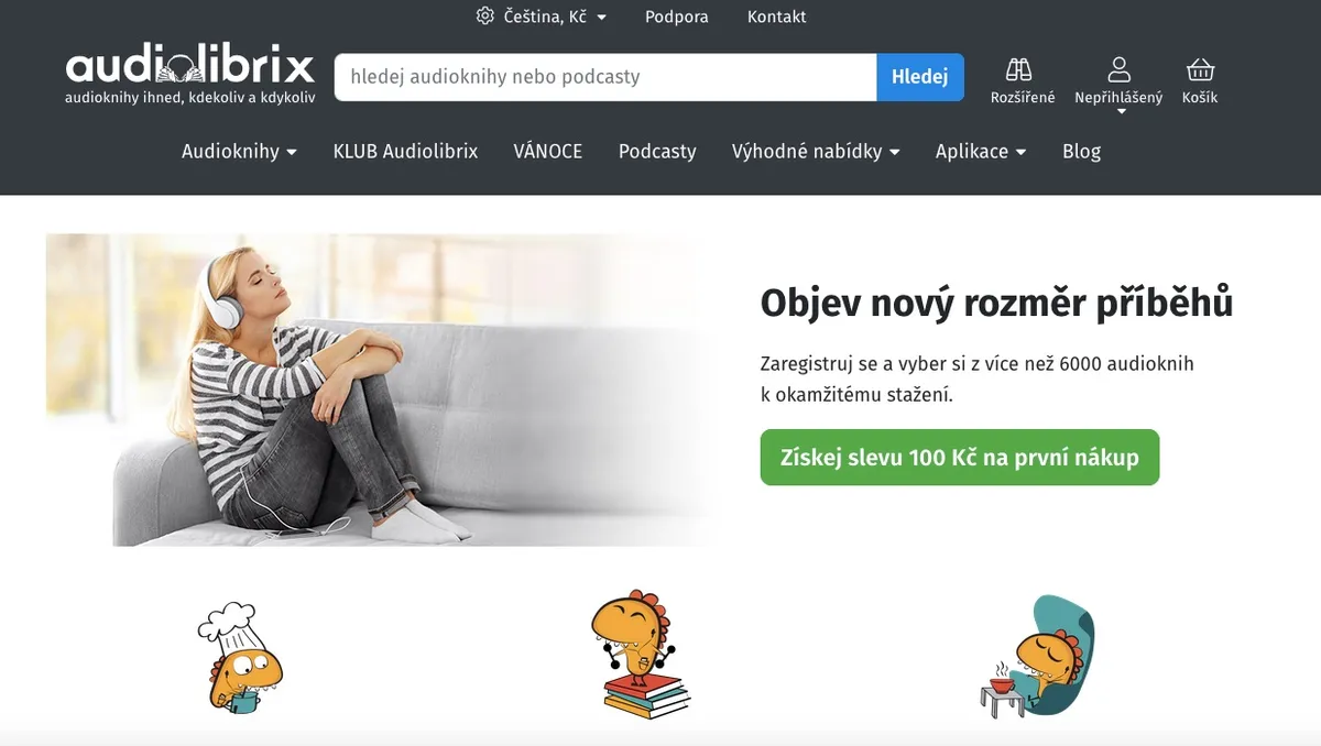 Mobilní aplikace Audiolibrix s knihovnou audioknih na telefonu