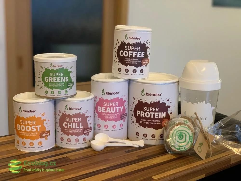 Produkty Blendea SuperGreens, SuperProtein a SuperCoffee připravené k testu