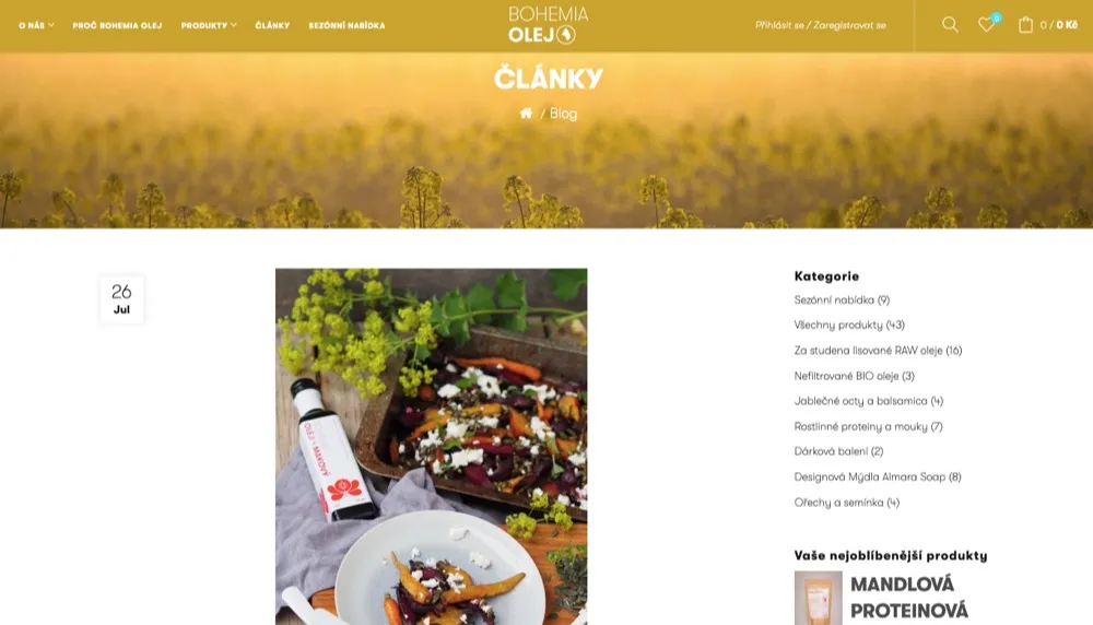 Lahve za studena lisovaných RAW olejů Bohemia Olej