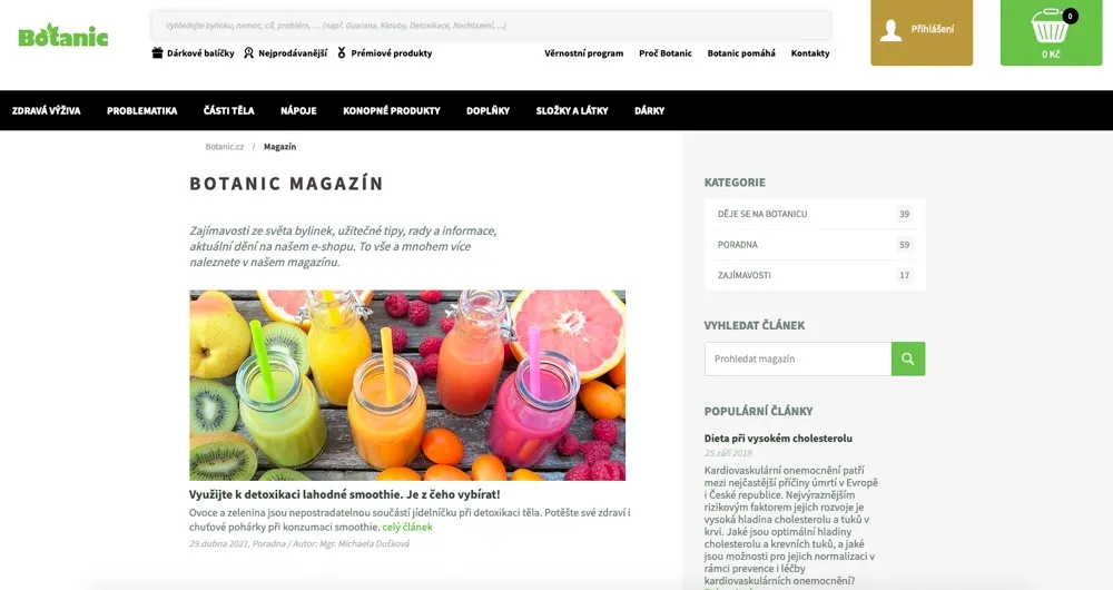 Botanic: Důležité na úvod: doplňky nejsou léky