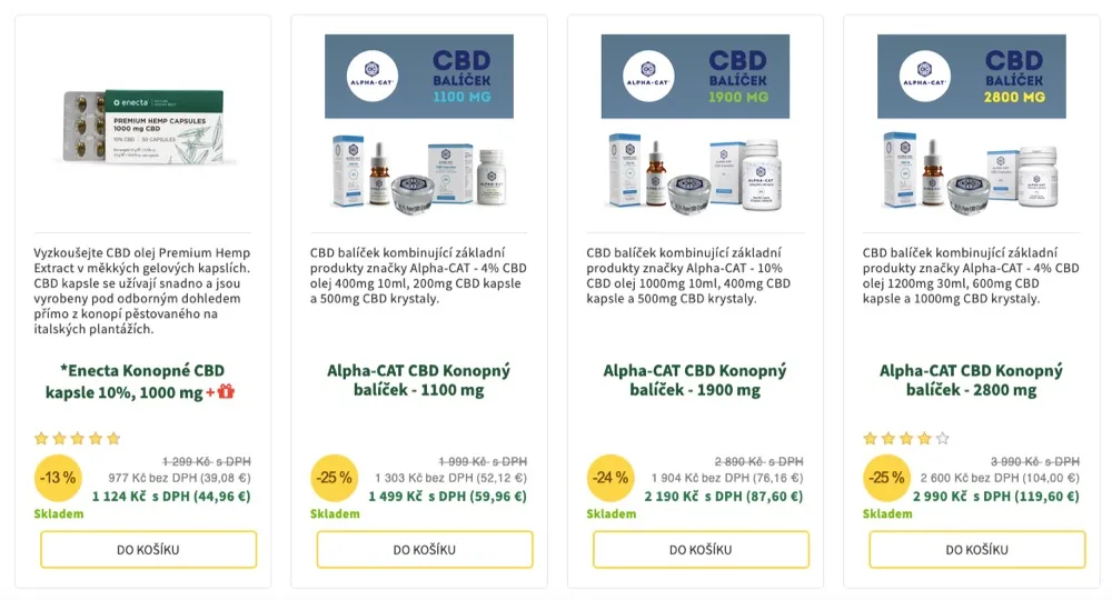CBD kapsle Enecta z e-shopu Canatura na testovacím stole
