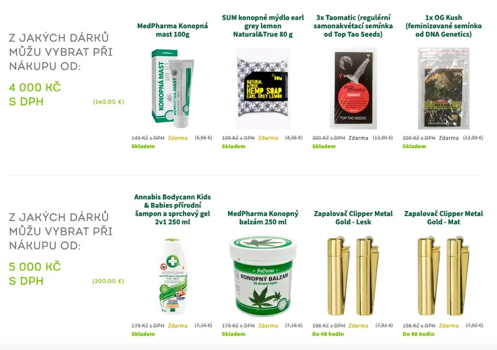 Nabídka CBD olejů na e-shopu Canatura seřazená podle hodnocení