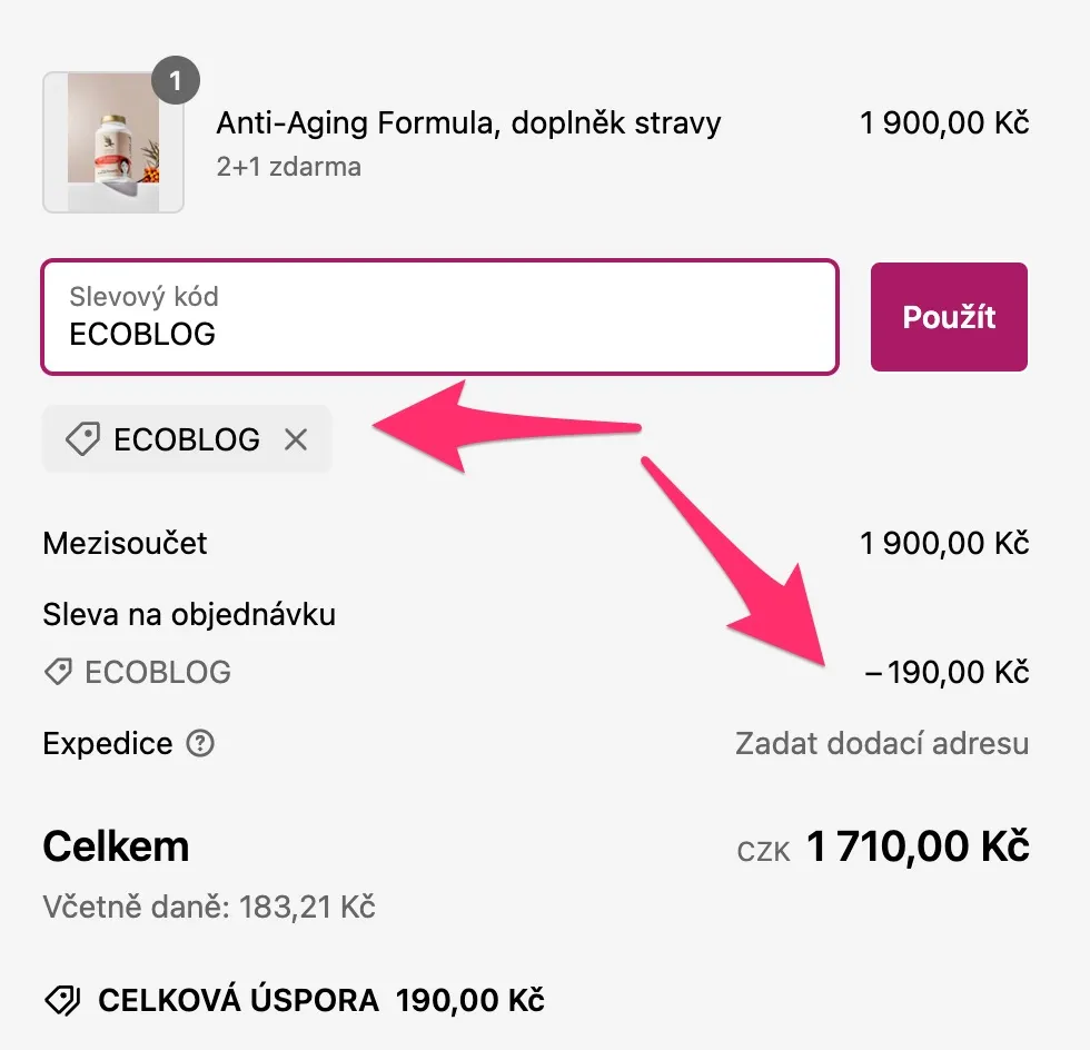 Detail složení doplňku Carnium Botanicals Anti-Aging Formula