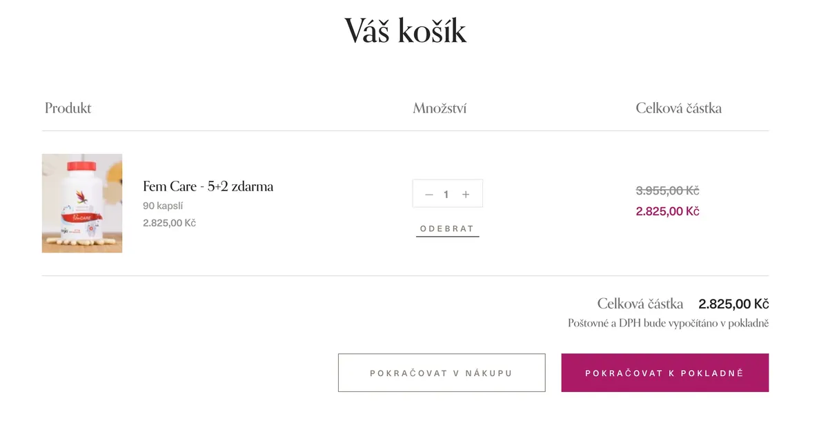 Řada produktů Carnium Botanicals pro ženské zdraví vyrovnaná na stole