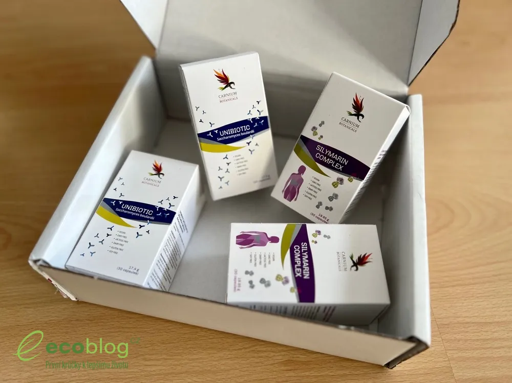 Otevřená zásilka Carnium Botanicals s produkty UniBiotic