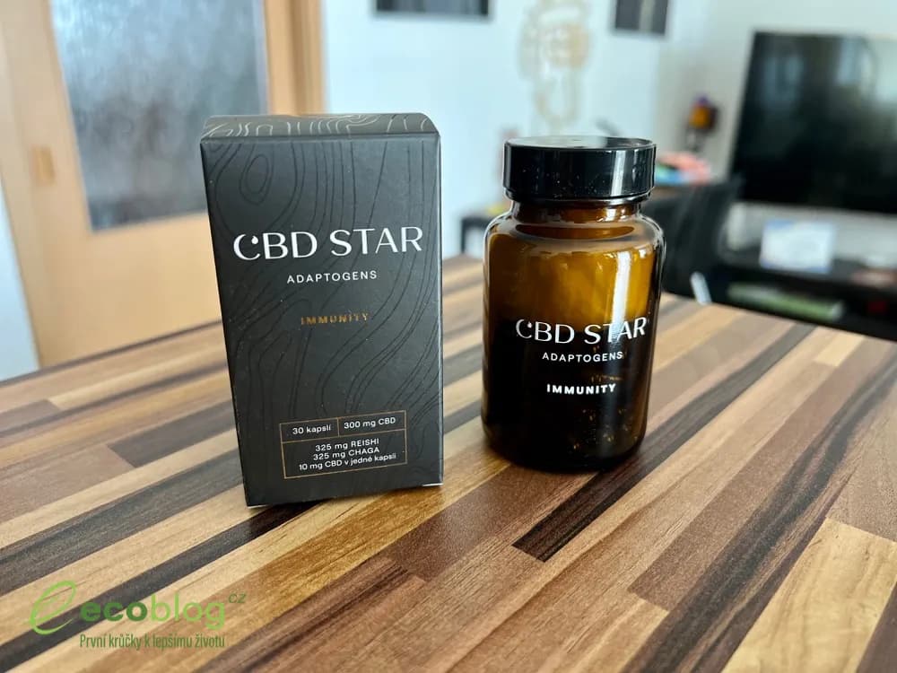 Kapsle CBD Star Immunity Adaptogens s reishi a chagou