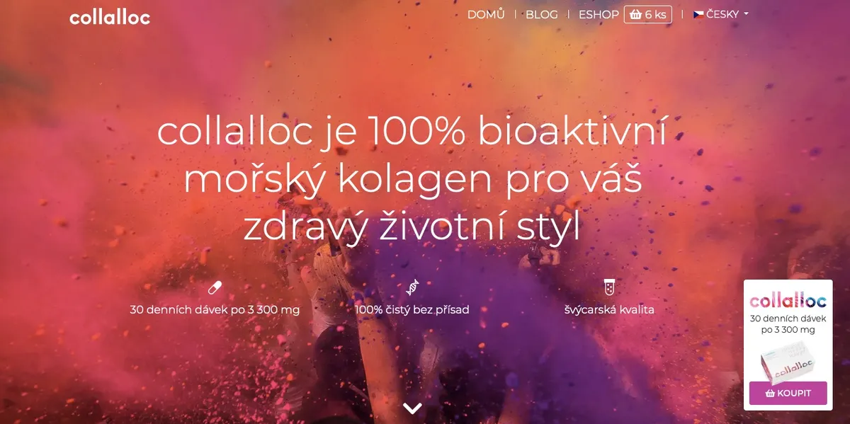 Mořský kolagen Collalloc, krabička a obsah balení