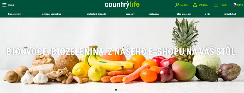 Krabice s první objednávkou z e-shopu Country Life