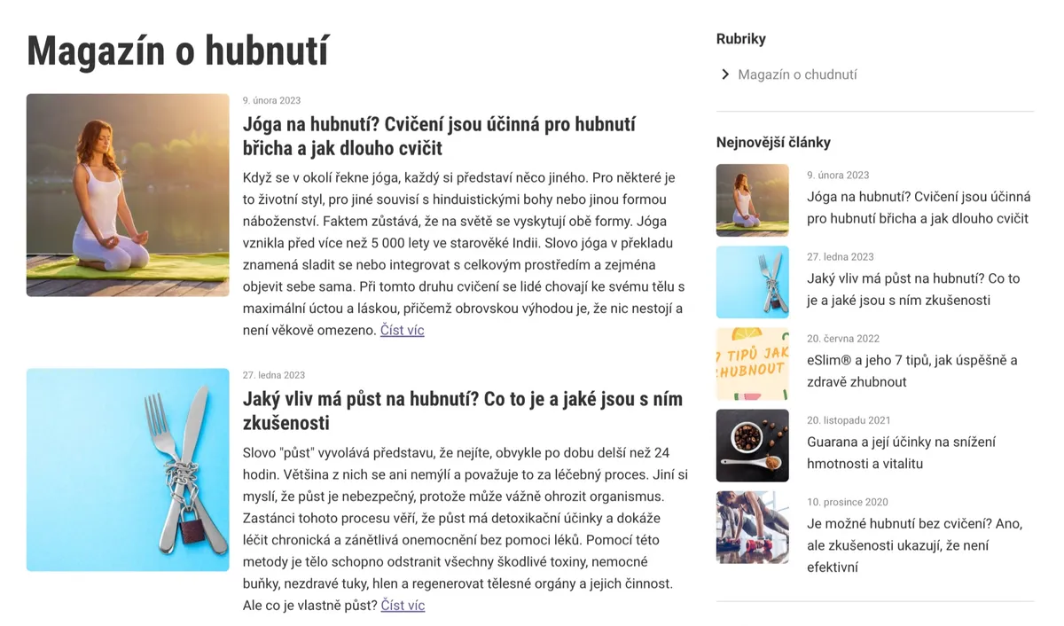 Detail krabičky a tablet eSlim na hubnutí