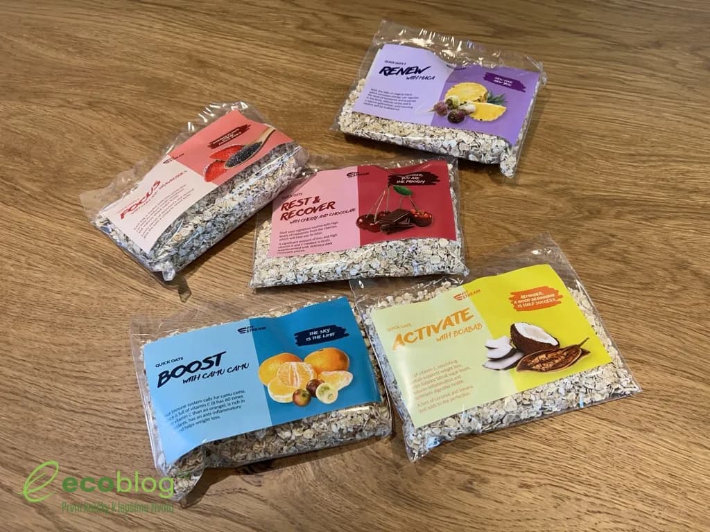 Snídaňové kaše FitStream Quick Oats v různých příchutích