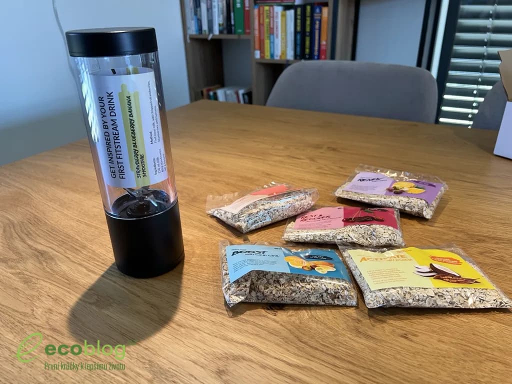 FitStream přenosný mixér a snídaňové kaše Quick Oats z mého testu