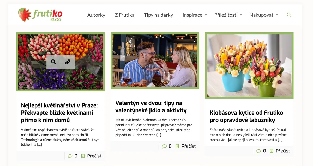 Frutiko sortiment dárků, slané a sladké jedlé kytice