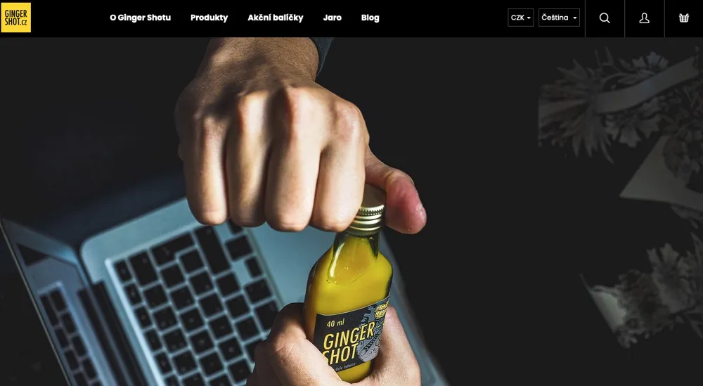 E-shop Ginger Shot s nabídkou zázvorových nápojů