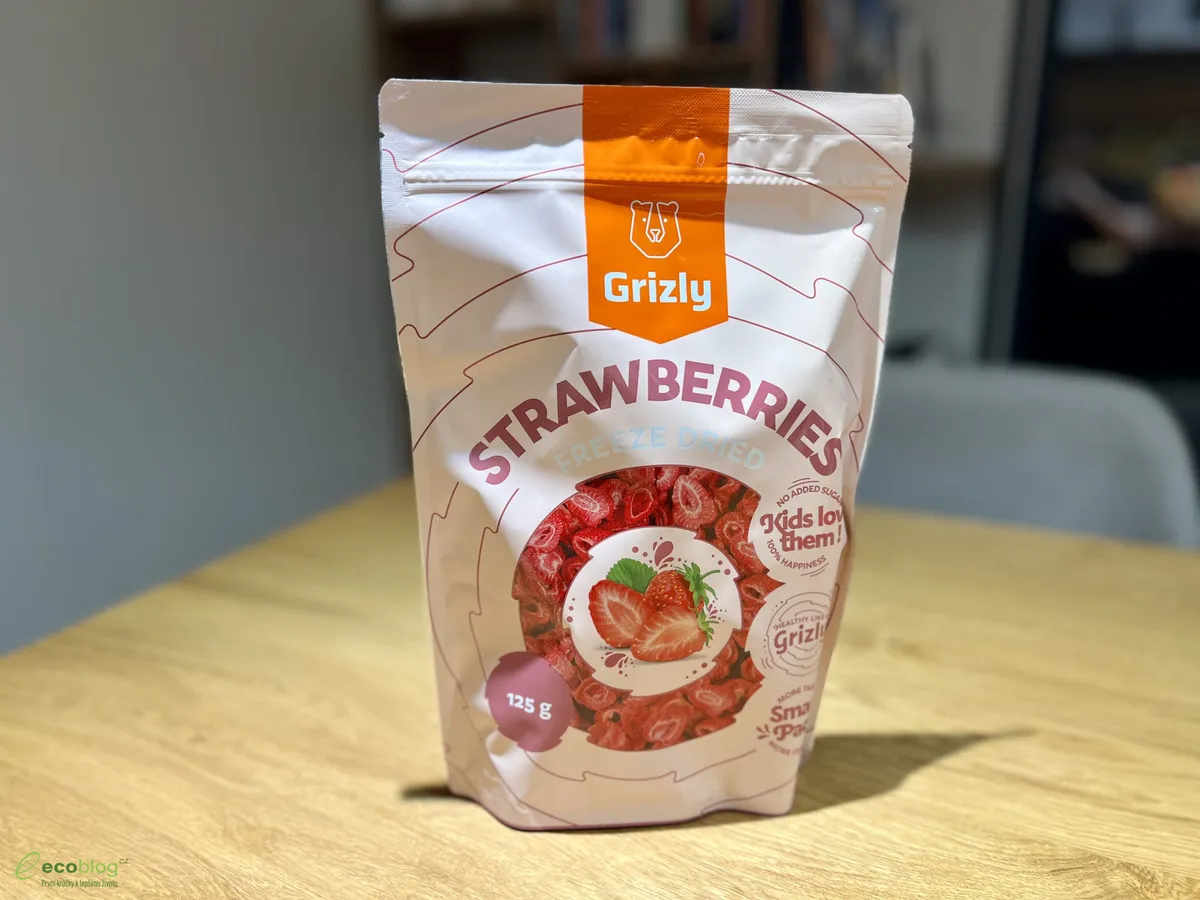Sáček lyofilizovaných jahod Grizly Strawberries Freeze Dried bez přidaného cukru