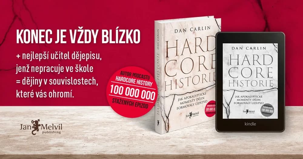 Audiokniha Hardcore historie od Dana Carlina, obal a téma vzniku a zániku civilizací