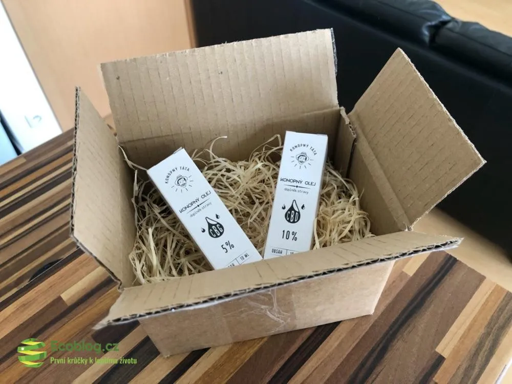 Balení produktů Konopný táta od Hemps po doručení