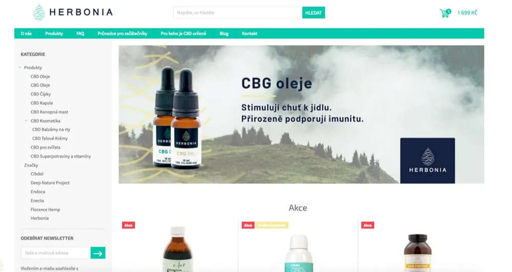 Lahvičky CBD a CBG oleje Herbonia 10 % po doručení