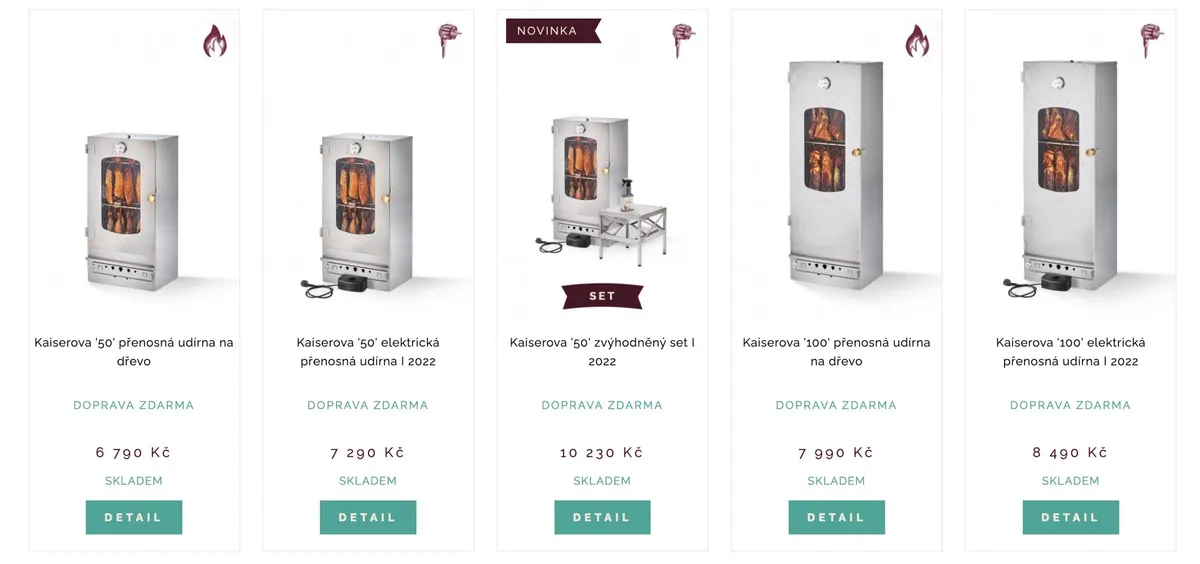 Detail dvířek a roštů Kaiserovy udírny při sestavování