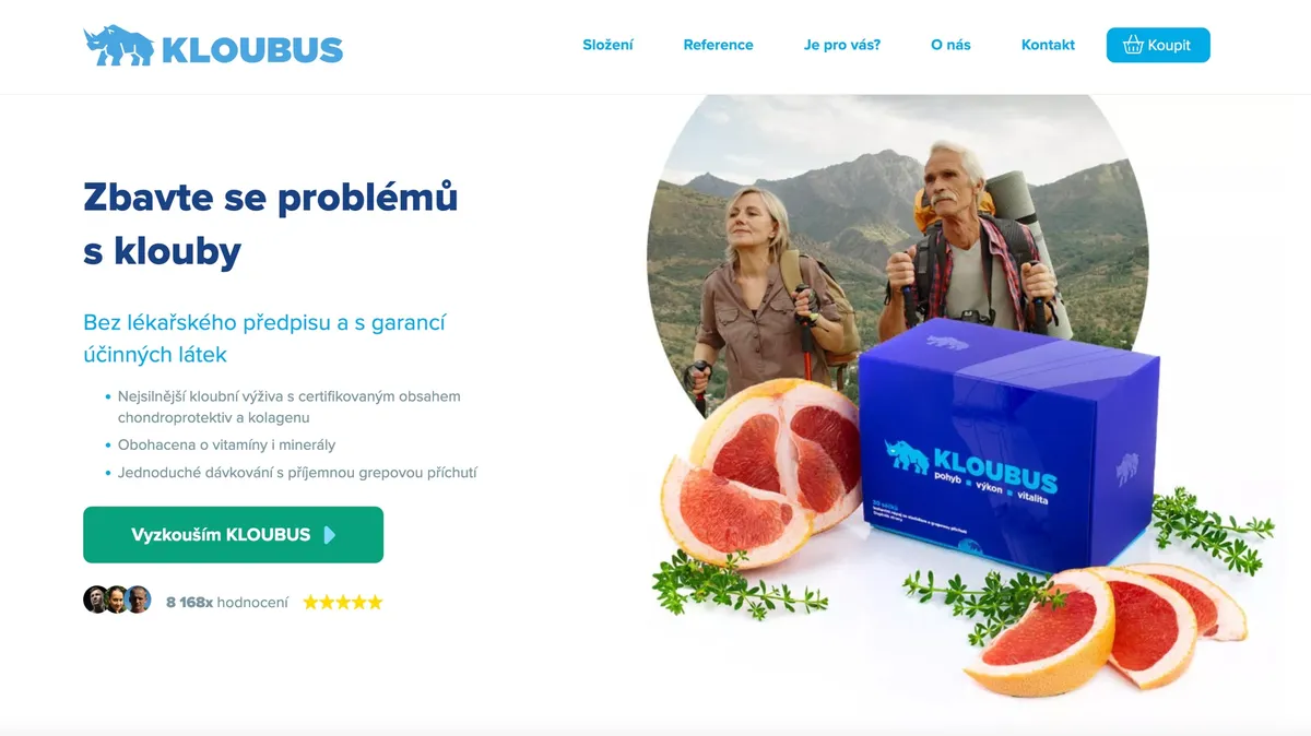 Balení kloubní výživy Kloubus, krabička a sáčky na denní dávku