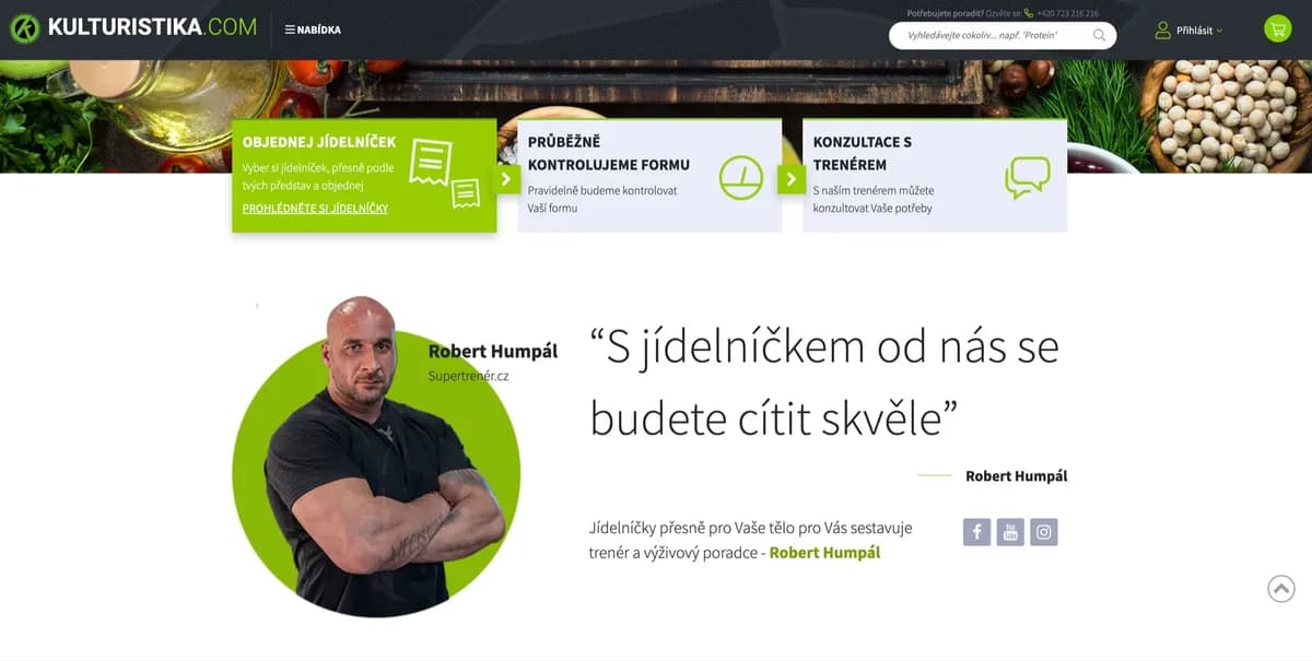 Ukázka služby sestavení jídelníčku na míru od Kulturistika.com