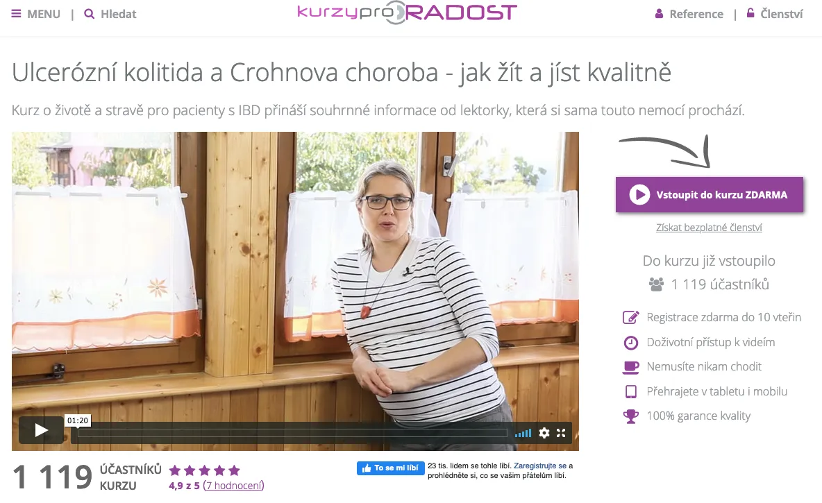 Úvodní video kurzu Crohnova choroba a ulcerózní kolitida od Veroniky Hanzlíkové
