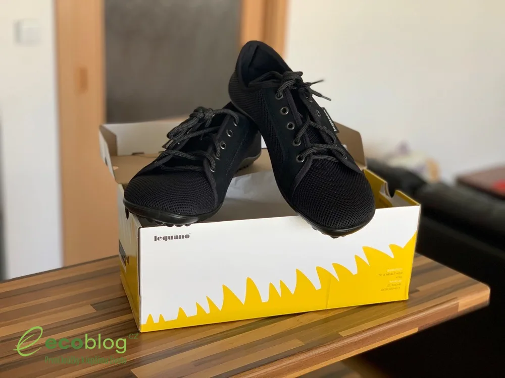 Černé barefoot boty Leguano koupené na e-shopu Little Shoes