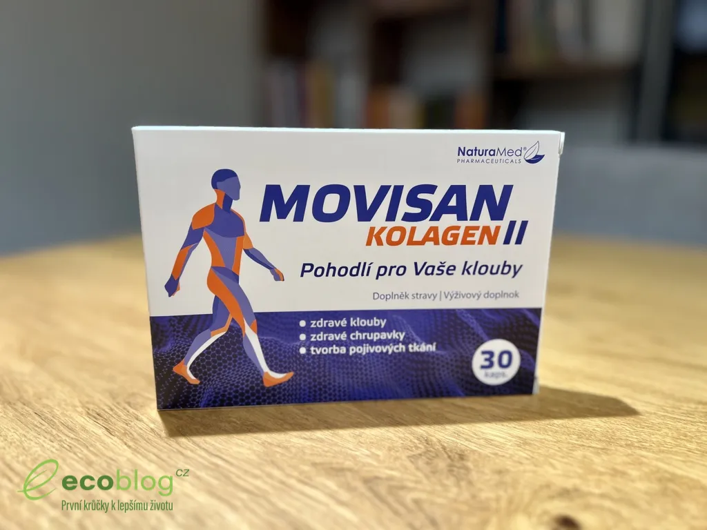Detail tablet Movisan Kolagen II vysypaných z balení