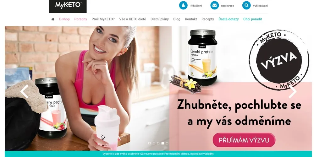 Balení proteinové keto diety MyKETO s jídly a plánem na hubnutí