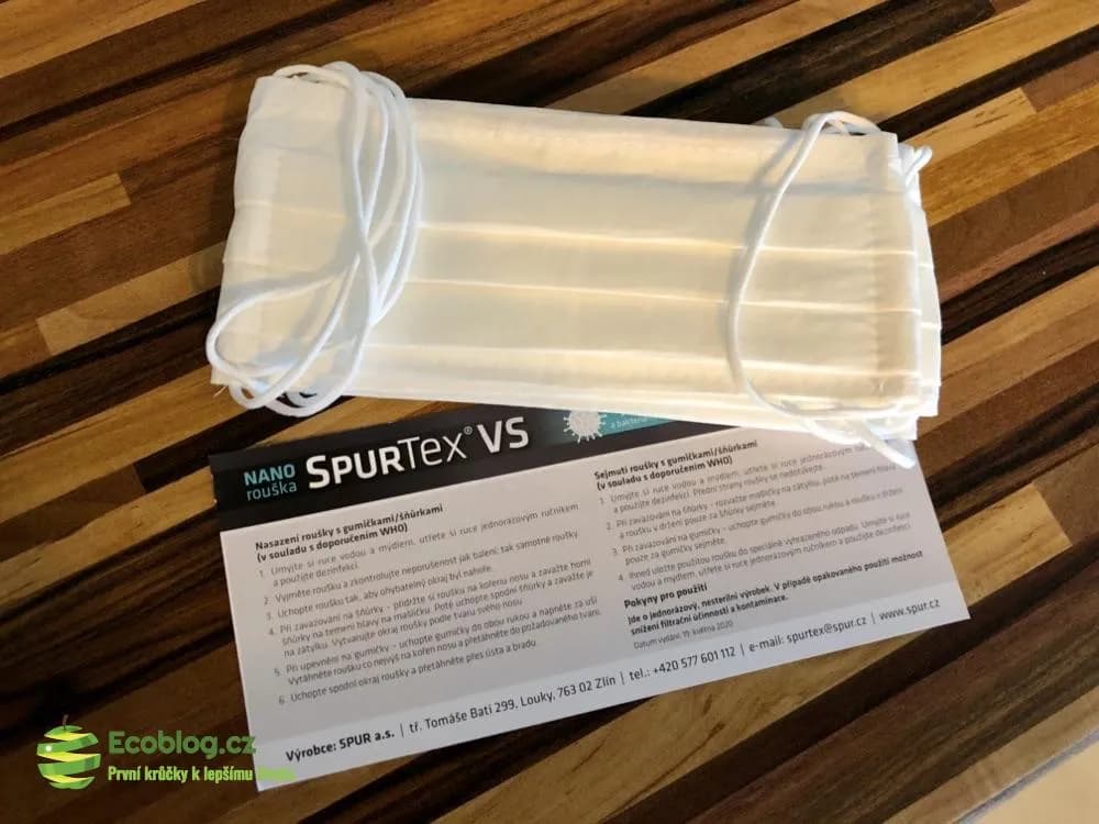 Správné nasazení nano roušky SpurTex od nanoSPACE na obličej