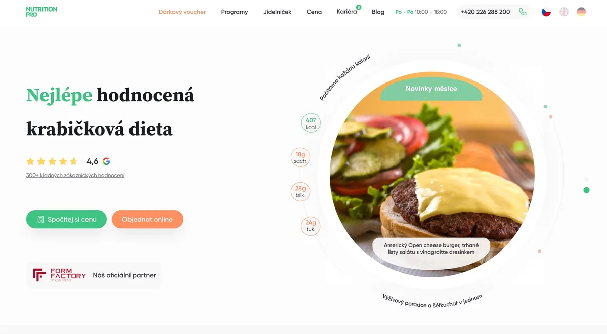 Krabičky NutritionPro s hotovými jídly z krabičkové diety na míru