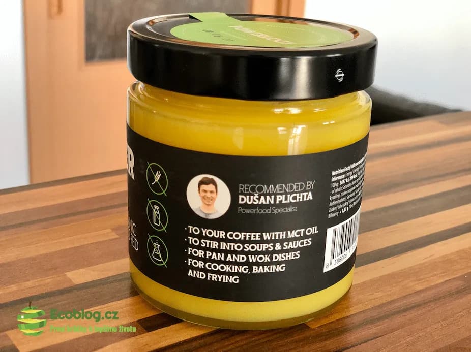 Powerlogy Power Ghee při použití na pánvi během vaření