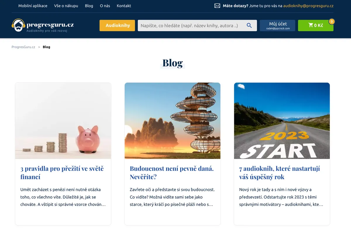 Nabídka nejprodávanějších audioknih na e-shopu ProgresGuru