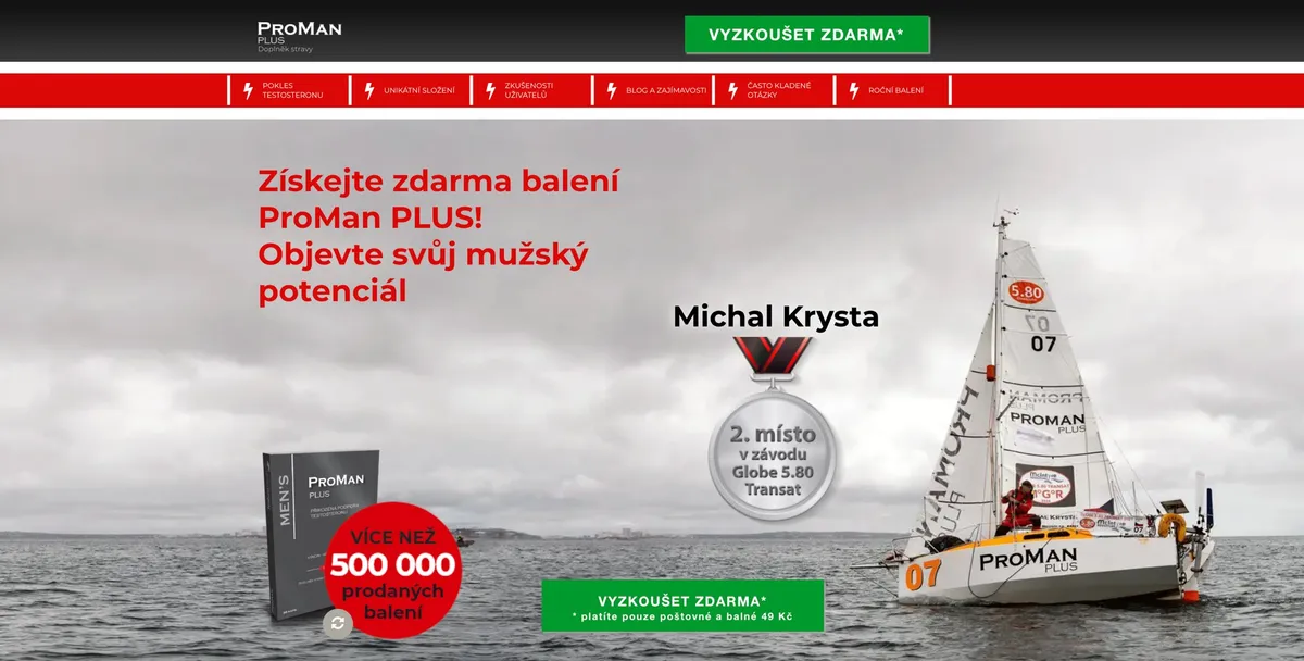 Balení doplňku stravy ProMan Plus na podporu mužského zdraví a hladiny testosteronu
