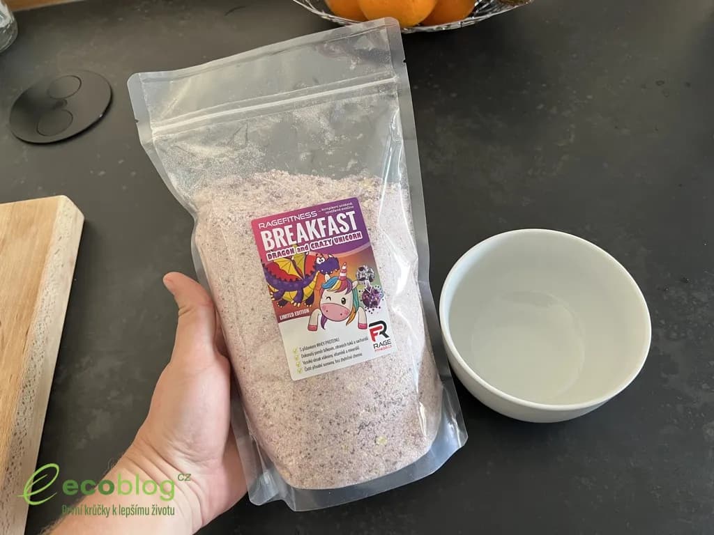 Instantní kaše RageFitness Breakfast Dragon, balení a obsah