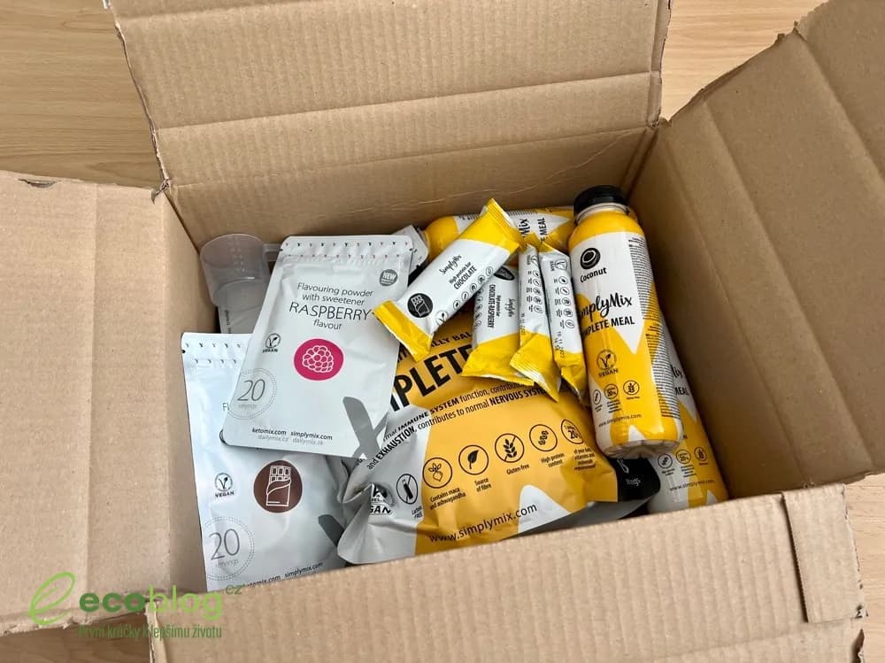 Detail etikety balení SimplyMix s nutričními hodnotami a složením
